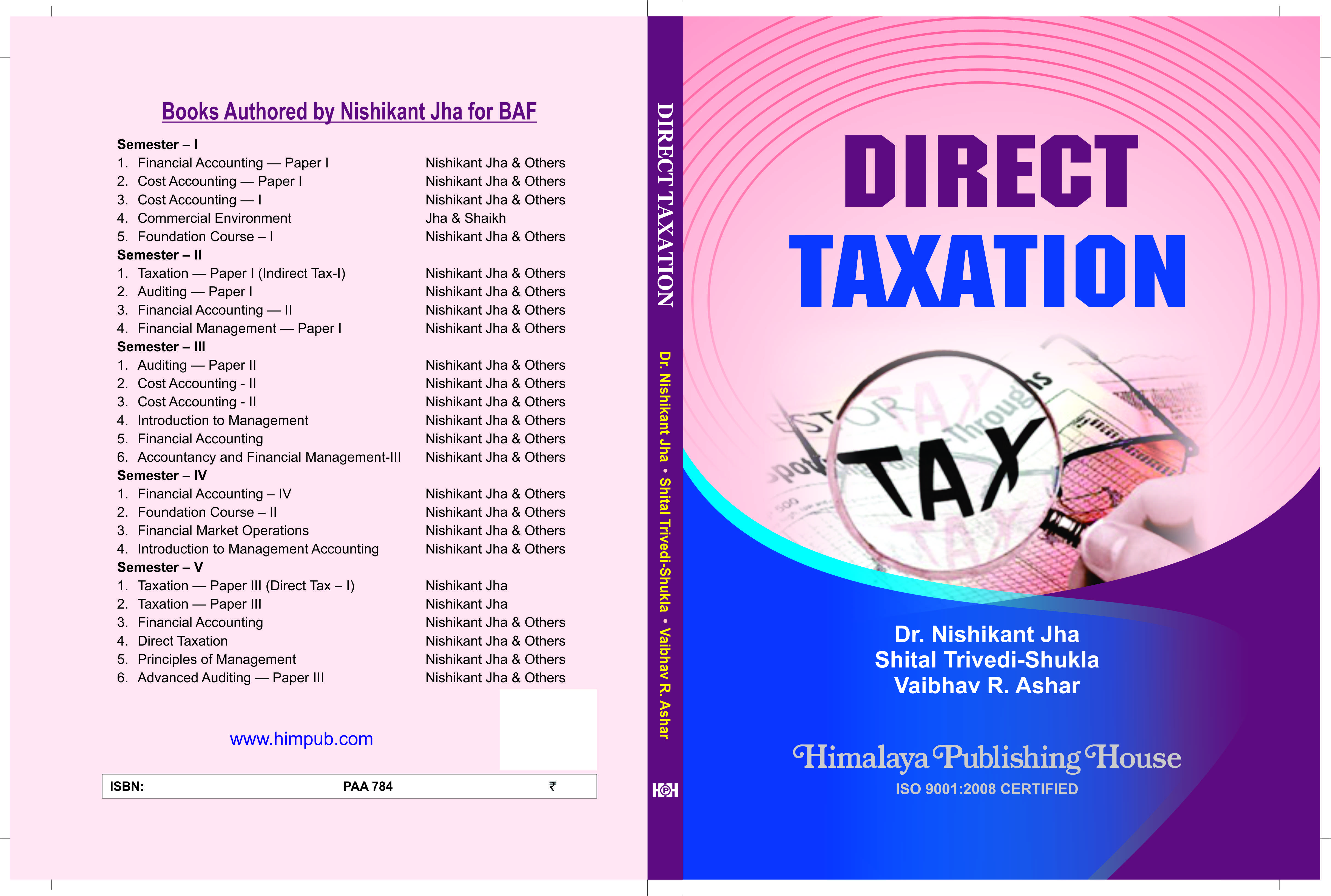 .Direct Taxation A. Y. 2021-22 for B. Com., M. Com., BAF, BMS, BBI, BFM and other U.G. & P. G. Courses 